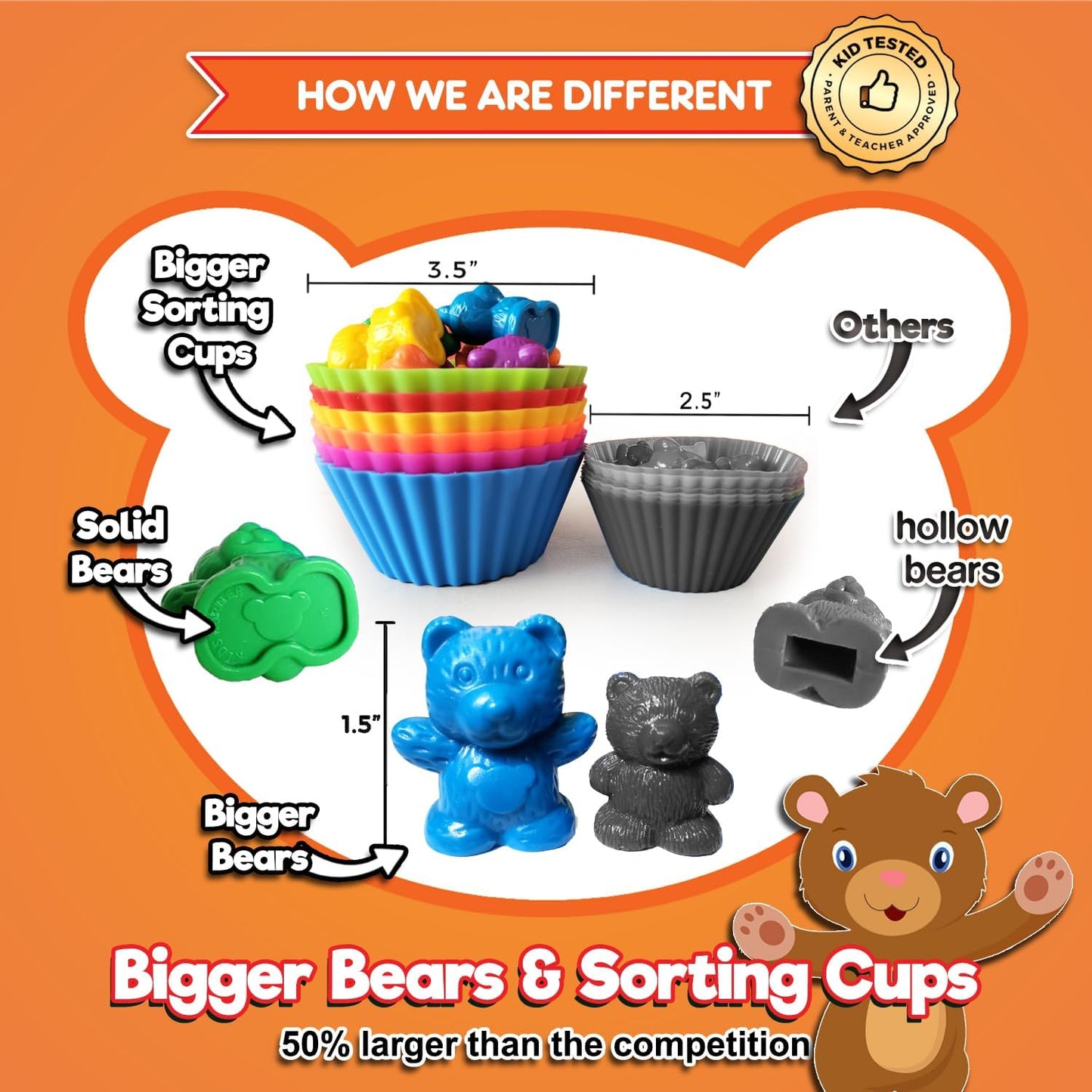 Cute & Cuddly Counting Bears - Sort, Count, Match & Play with 48Pc + Ebook