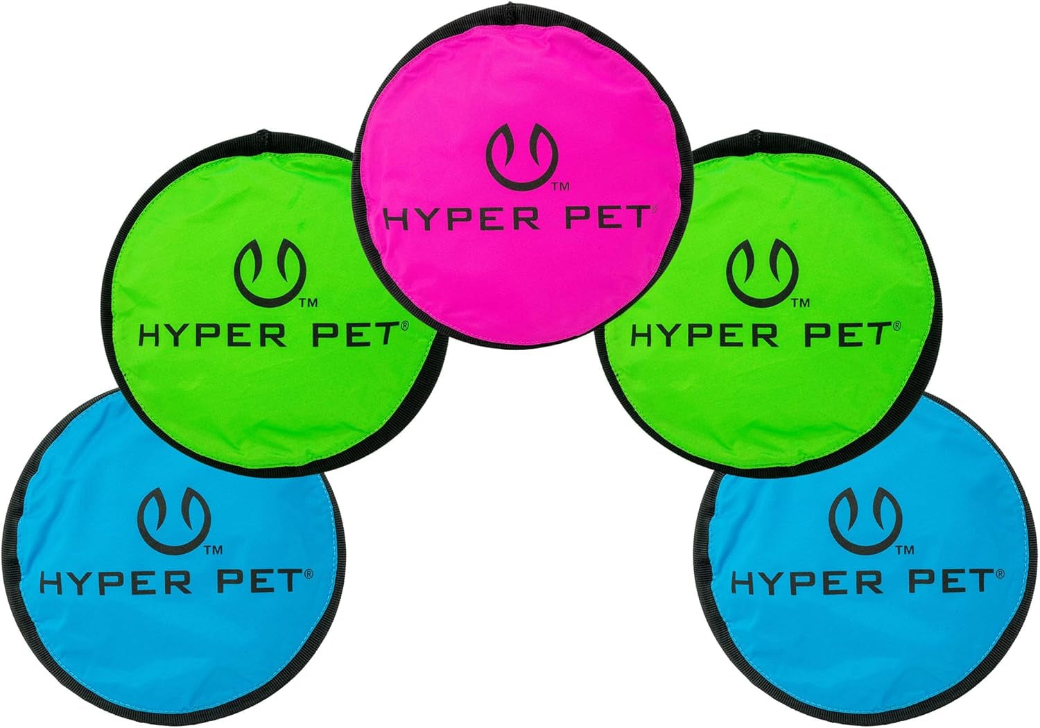 Flippy Flopper Flying Disc Soft Dog Toy 9 Inch, Floats, 5 Pack