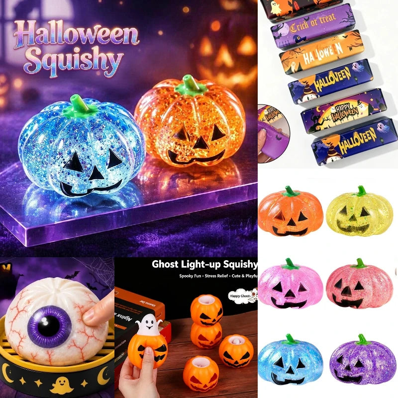 Halloween Squishy Ball Simulated Butter Squishy Ball Fidget Toy Halloween Relief Stress Toys Relaxing Gifts Party Favors Gift