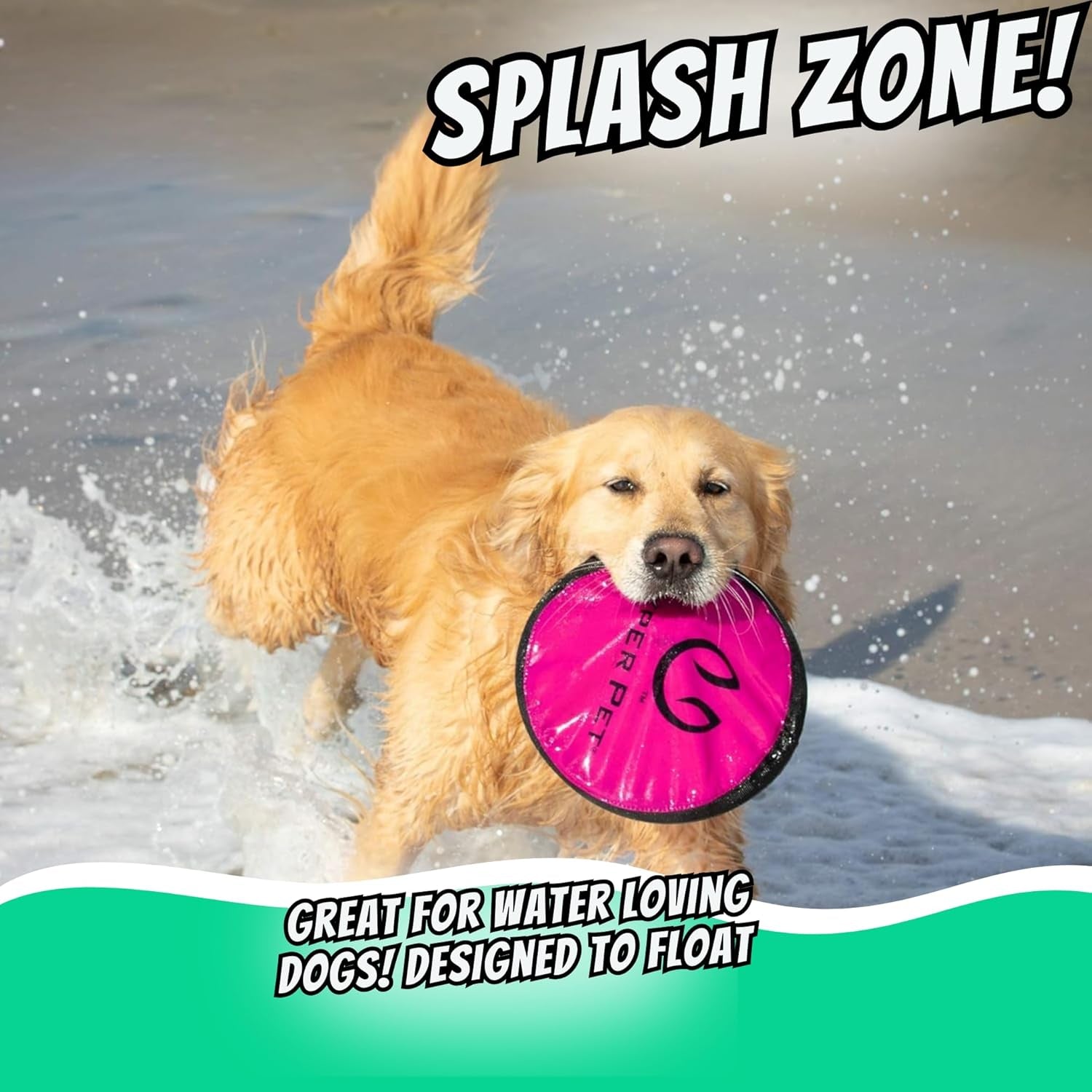 Flippy Flopper Flying Disc Soft Dog Toy 9 Inch, Floats, 5 Pack
