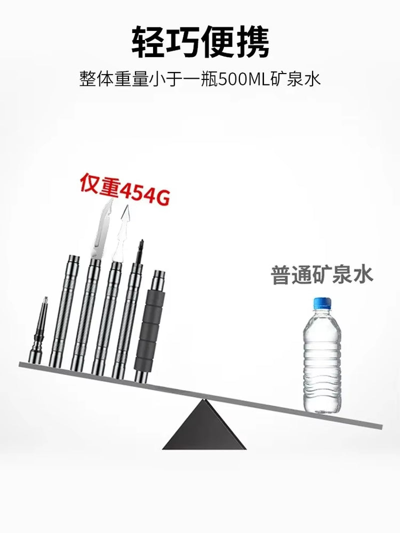 Folding Multifunctional Hiking Poles Outdoor Hiking Camping Ultralight Tactical Set Telescopic Hiking Poles