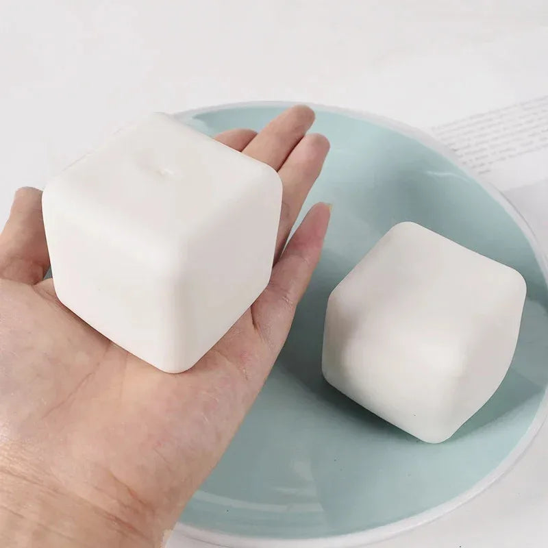 A Cute Tofu Stress Balls Sensory Toys Stress Relief Fidget Toys Squishy Dough Ball Gifts for Adults Children Best Gift