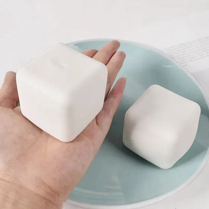 A Cute Tofu Stress Balls Sensory Toys Stress Relief Fidget Toys Squishy Dough Ball Gifts for Adults Children Best Gift