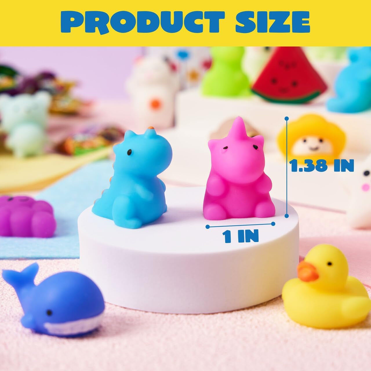 Mochi Squishy Toy Set, 50 Pack Mini Squishy Mochi, Party Favors for Kids, Kawaii Stress Relief Toys, Basket Stuffers, Goodie Bags Fillers, Birthday Gifts, Classroom Prizes