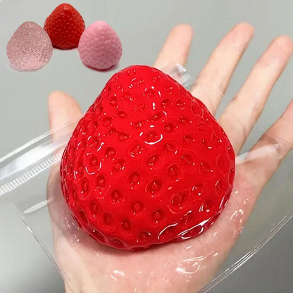 2A-Big Strawberry Squeeze Taba Squishy Toy Kawaii Red Pink Squishies Fidget Toy Fruits Vegetables Soft Girl Birthday Gift Toy9