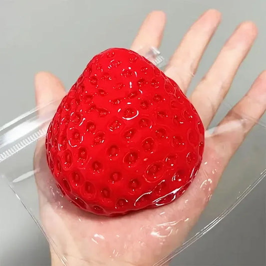2A-Big Strawberry Squeeze Taba Squishy Toy Kawaii Red Pink Squishies Fidget Toy Fruits Vegetables Soft Girl Birthday Gift Toy9