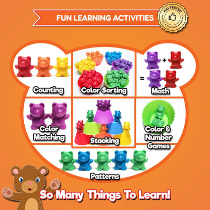 Cute & Cuddly Counting Bears - Sort, Count, Match & Play with 48Pc + Ebook