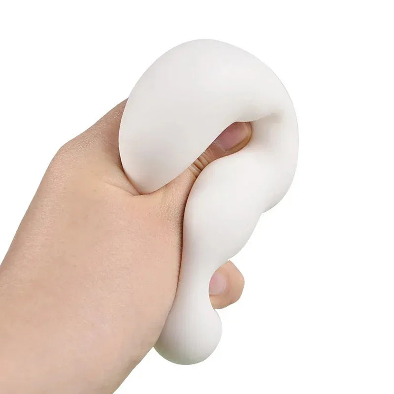 A Cute Tofu Stress Balls Sensory Toys Stress Relief Fidget Toys Squishy Dough Ball Gifts for Adults Children Best Gift