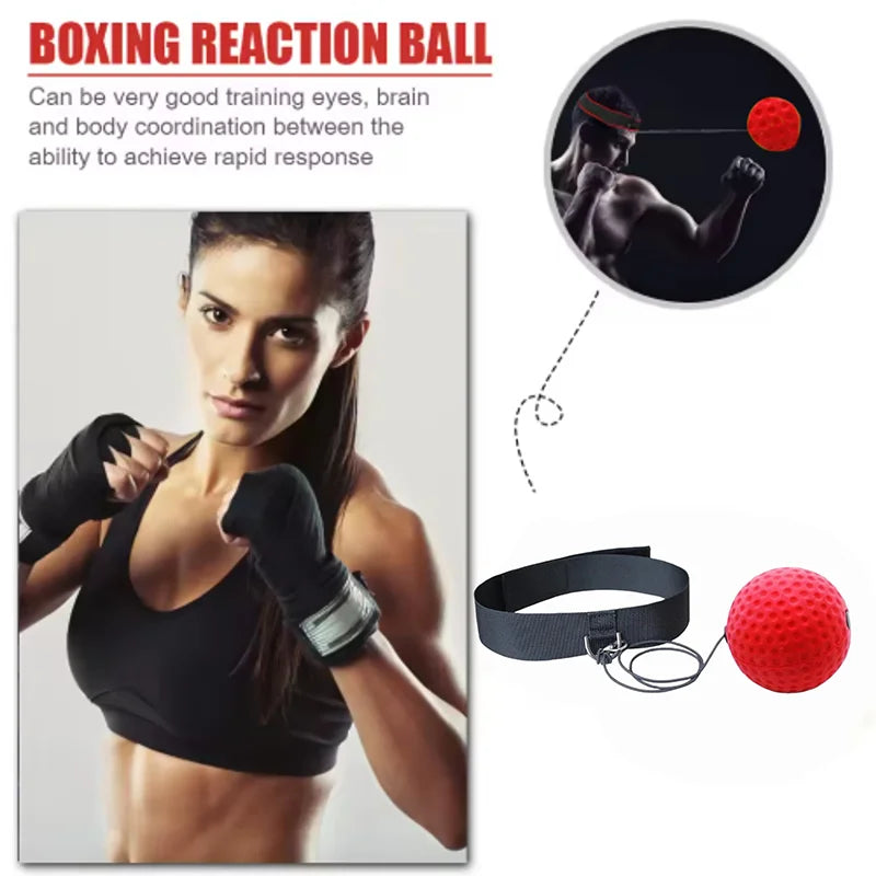 Boxing Training Ball Kid Box Ball Single Game with Headband Parent-Child Interaction Boxing Reflex Ball for Reaction Punching